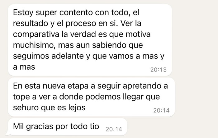 Mensaje real de un cliente por WhatsApp