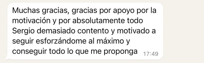 Mensaje real de un cliente por WhatsApp