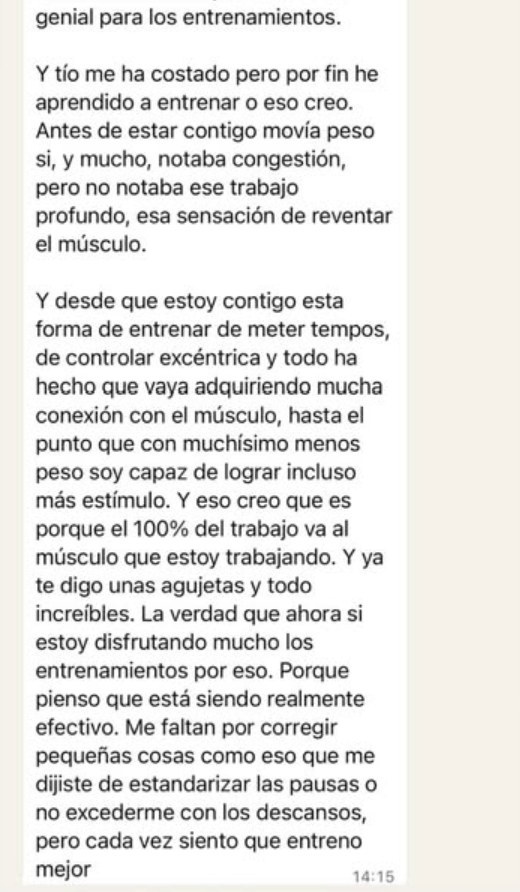 Mensaje real de un cliente por WhatsApp